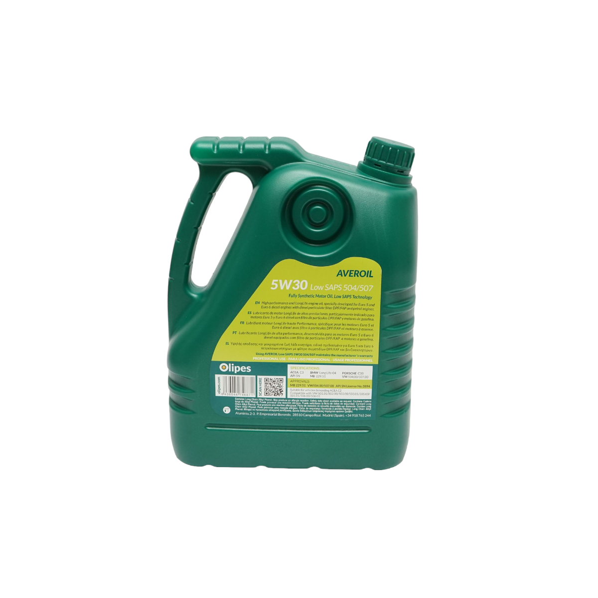 Olipes Averoil 5W30 Low SAPS 504/507 motorolaj, 5L