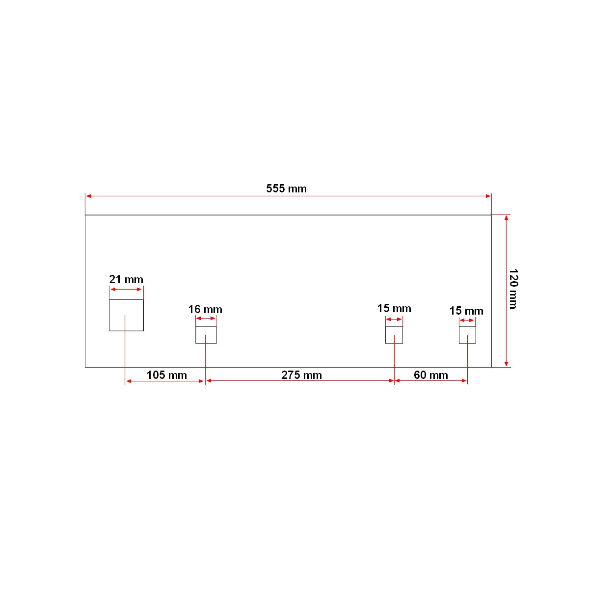 Hosszú B ekenád orr nélkül, 10 mm vastag