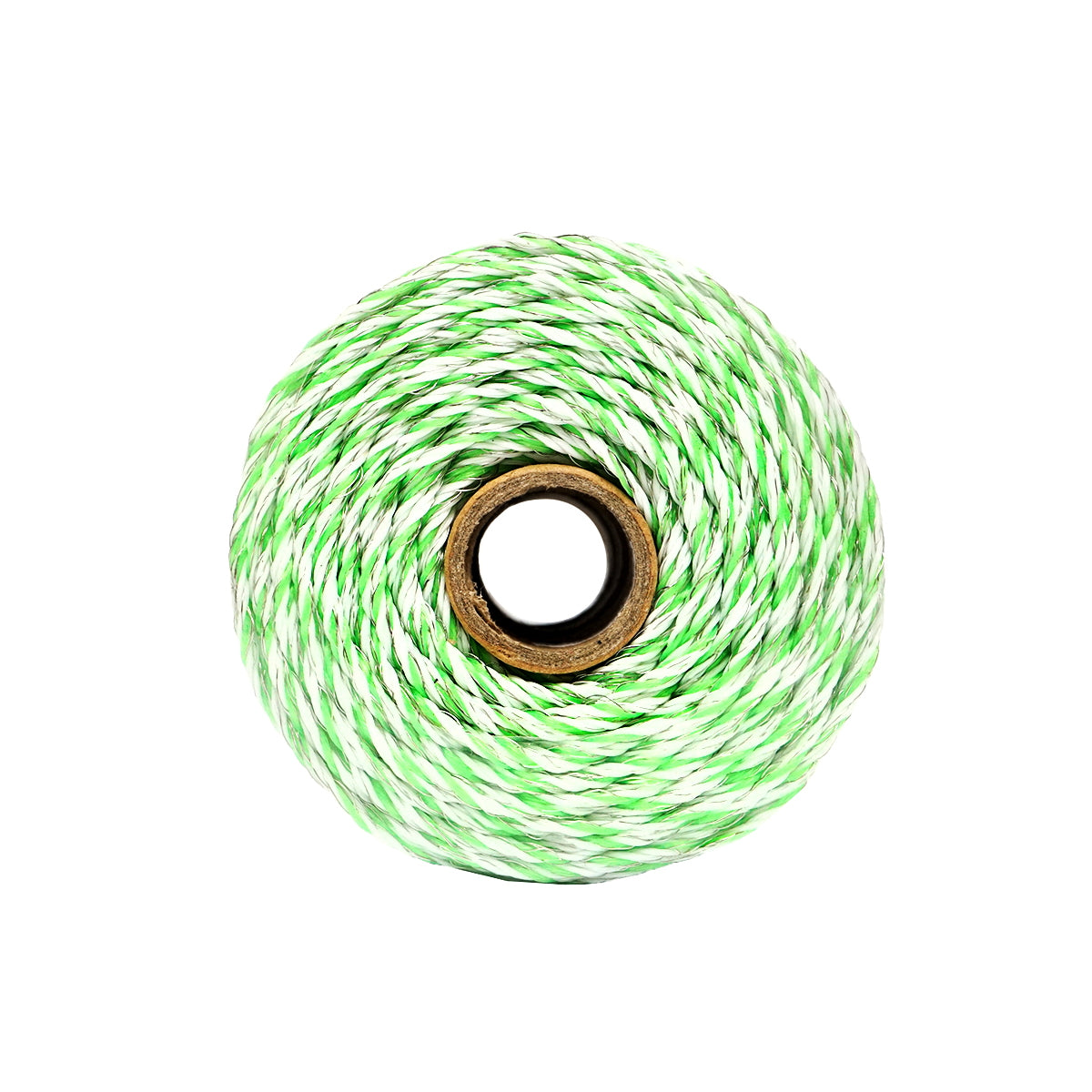 Elektromos kerítés dróttekercs, zöld-fehér, 3 mm átmérő, 3×0,2 mm rozsdamentes acél és 1×0,25 mm réz betéttel, ellenállás 0,45 Ohm/m, 250 m, Breckner Germany