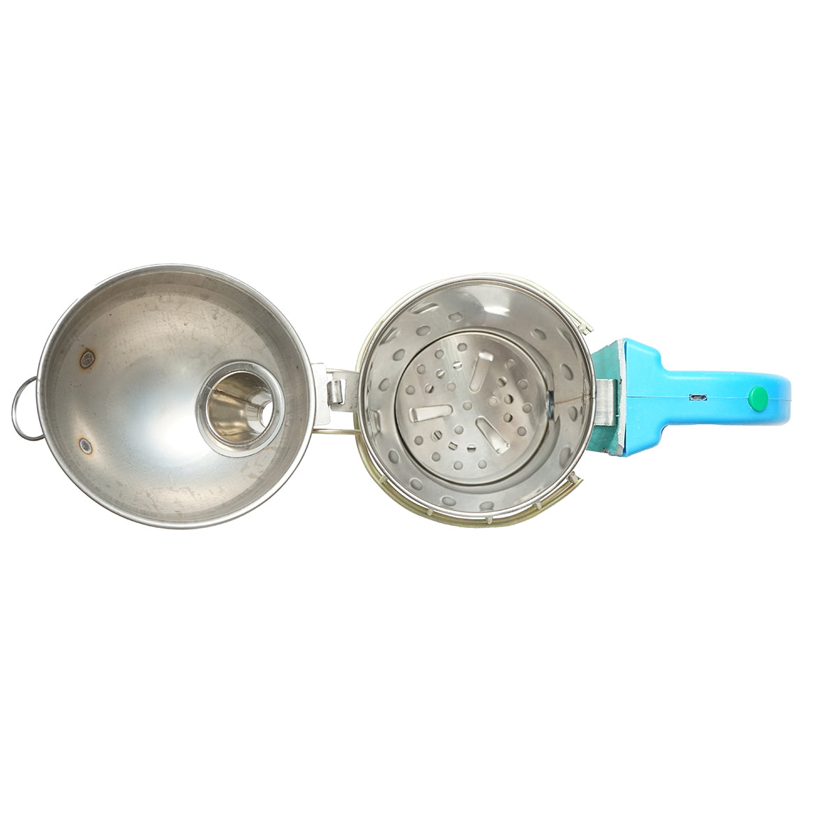 Elektromos méhészeti füstölő, rozsdamentes acélból, hővédő hengerrel, USB-s töltéssel, 190 mm