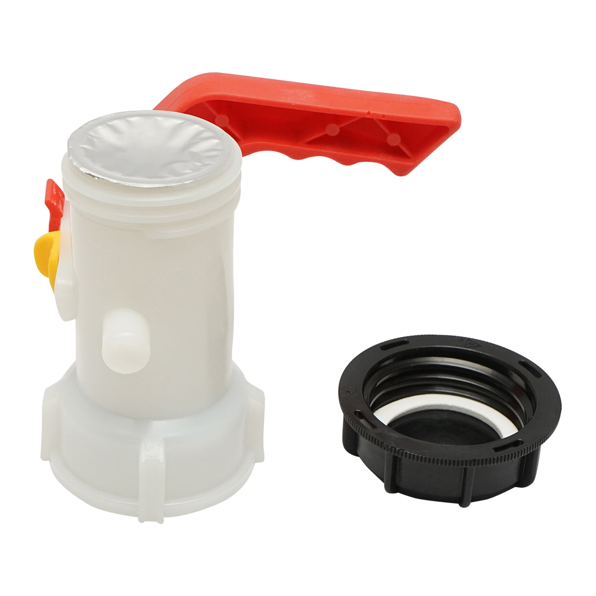 IBC tartály csap, belső-külső menetes, 62 mm, Autospeed