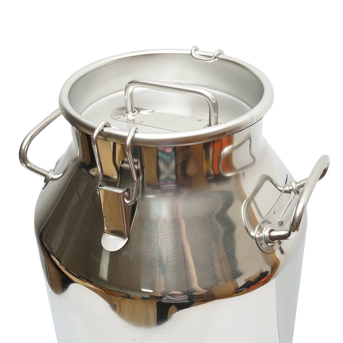 ROZSDAMENTES ACÉL TEJTARTÁLY FEDÉLLEL, 50 L, TEHÉNFEJŐ GÉPHEZ, BRECKNER GERMANY