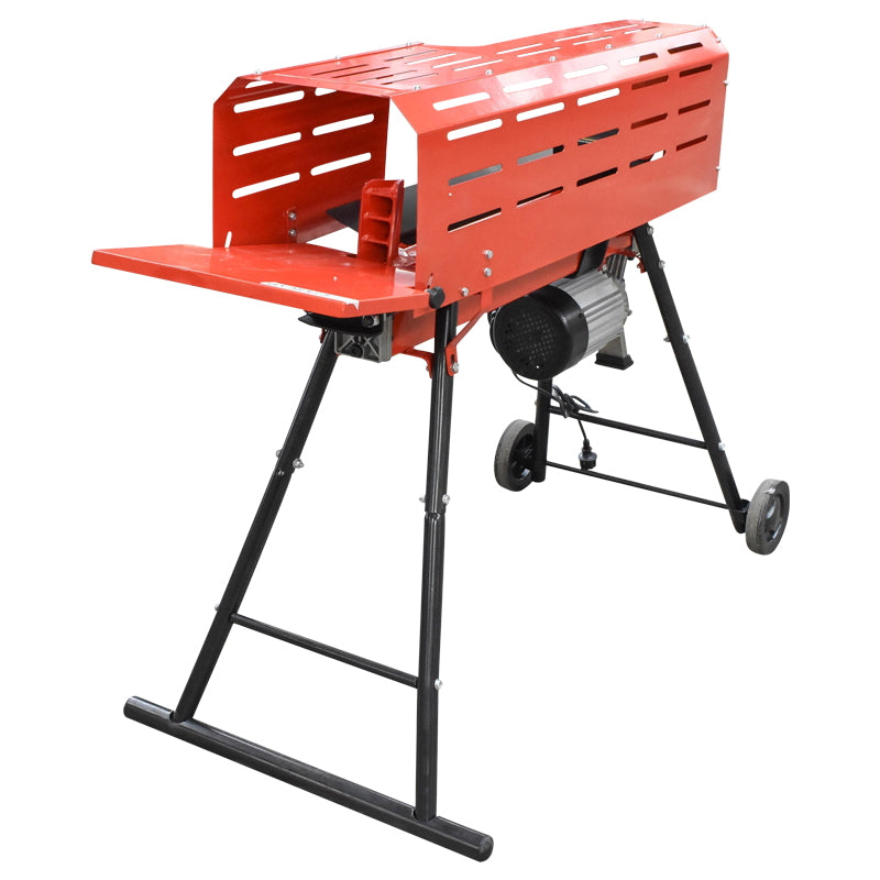 Vízszintes rönkhasító, 7 tonnás, 230 V, 2 kW, állítható magasságú állvánnyal és védelemmel, Breckner Germany