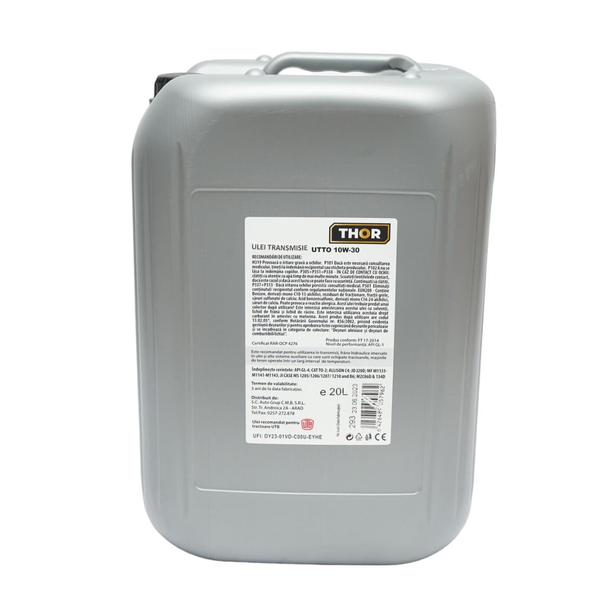 Hidraulika- és hajtóműolaj THOR UTTO 10W30 JD, 20L