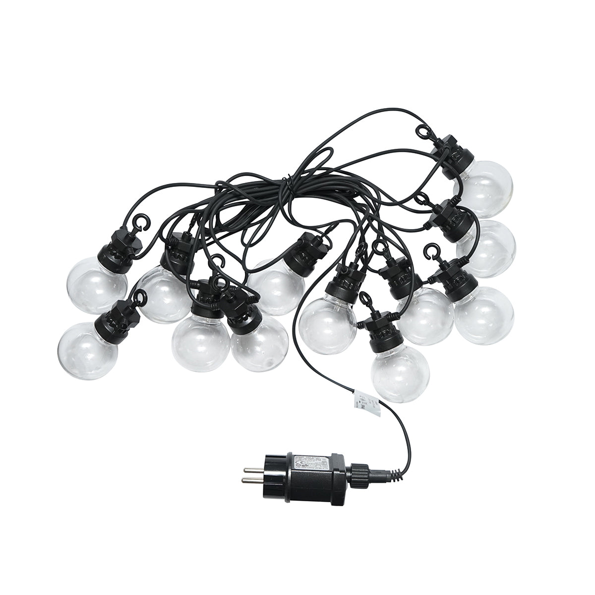 LED kültéri világítási rendszer, 12 foglalat, 6 m kábel, 220V, IP44, Breckner Germany