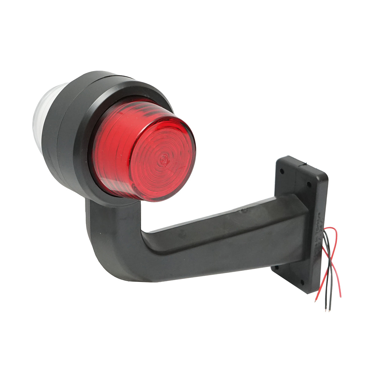 Oldalsó LED helyzetjelző lámpaszett, karral, 12–24V, fehér-piros, FR0158, Breckner Germany