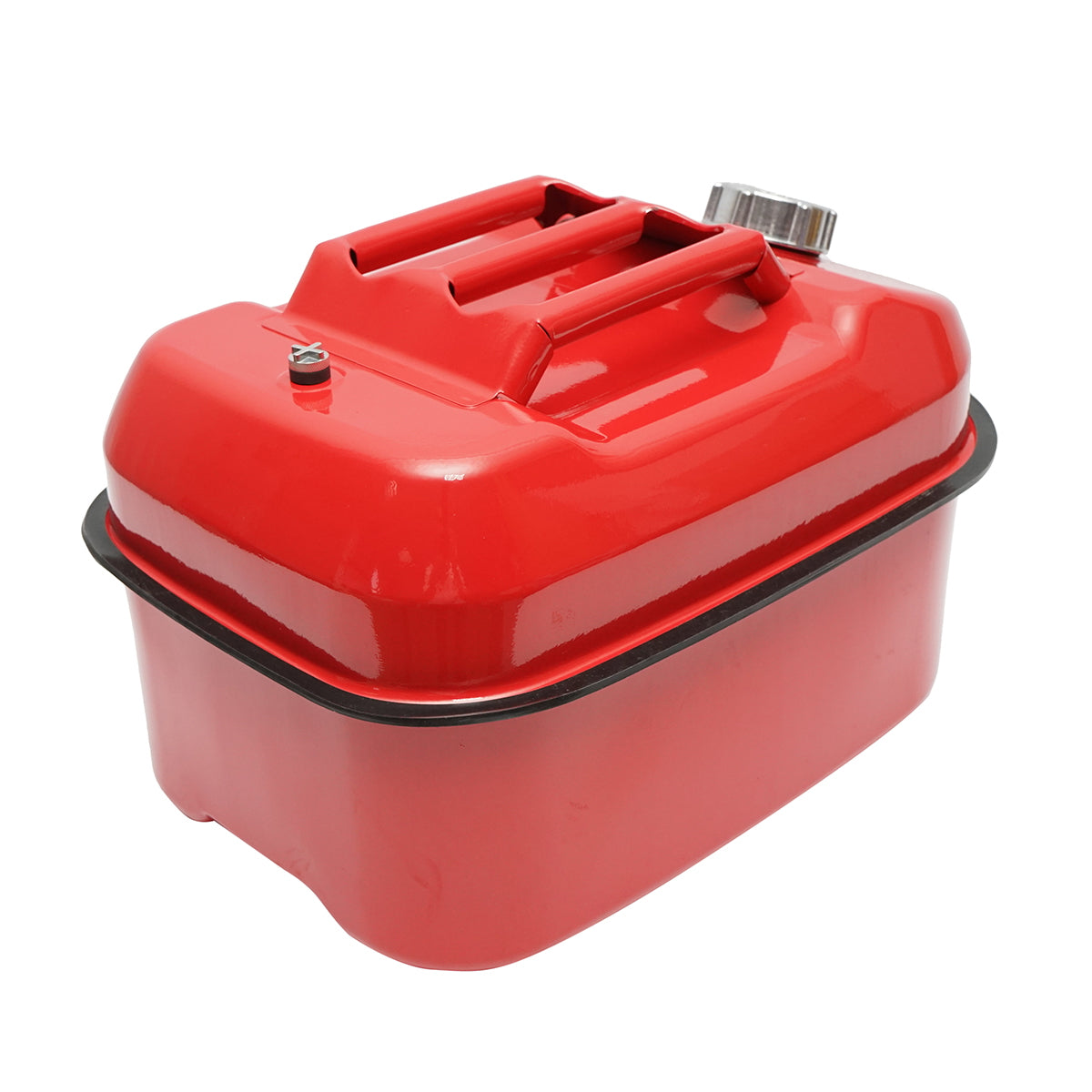 Fémtartály, vízszintes, 20L, flexibil tömlővel és csavaros kupakkal