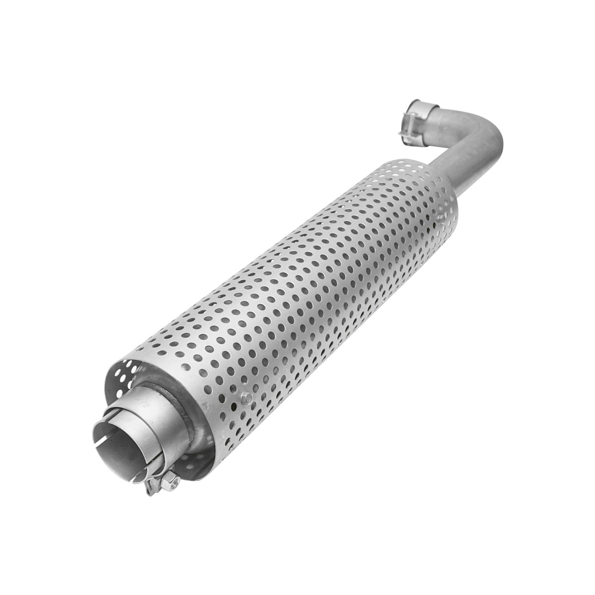 Rozsdamentes acél kipufogódob Erdei traktorhoz, négy- vagy hathengeres MAN motorhoz, négyszögletes kivitelben, HQ hangtompító szűrővel