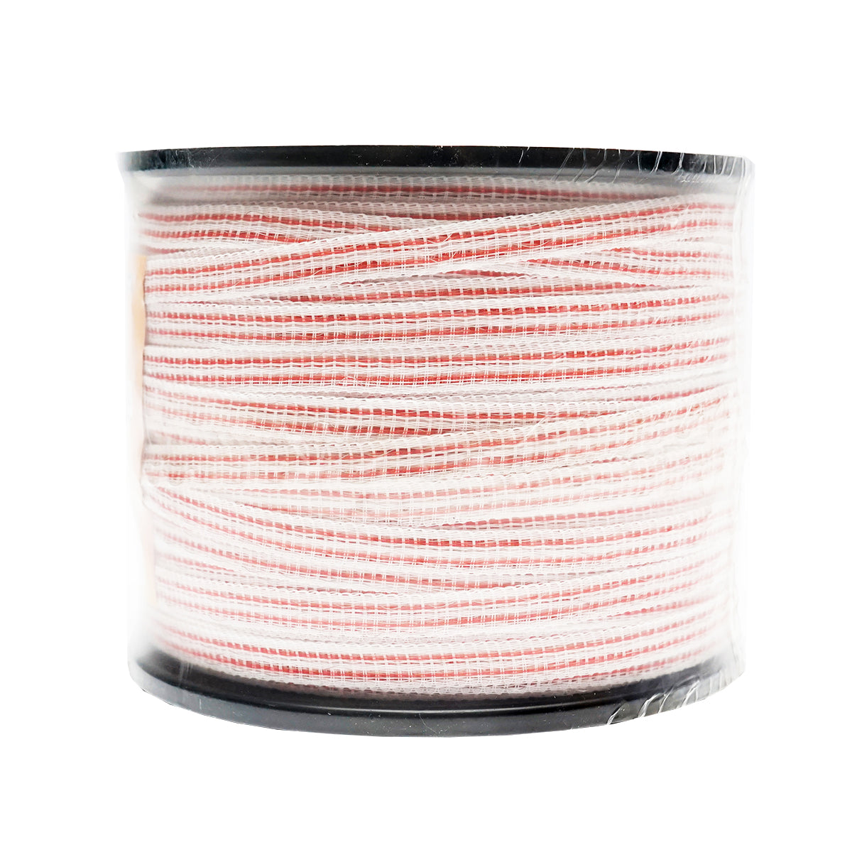 Elektromos kerítés szalag, piros-fehér, 10 mm széles, 4×0,16 mm rozsdamentes acél betéttel, ellenállás 13 Ohm/m, 250 m, Thor
