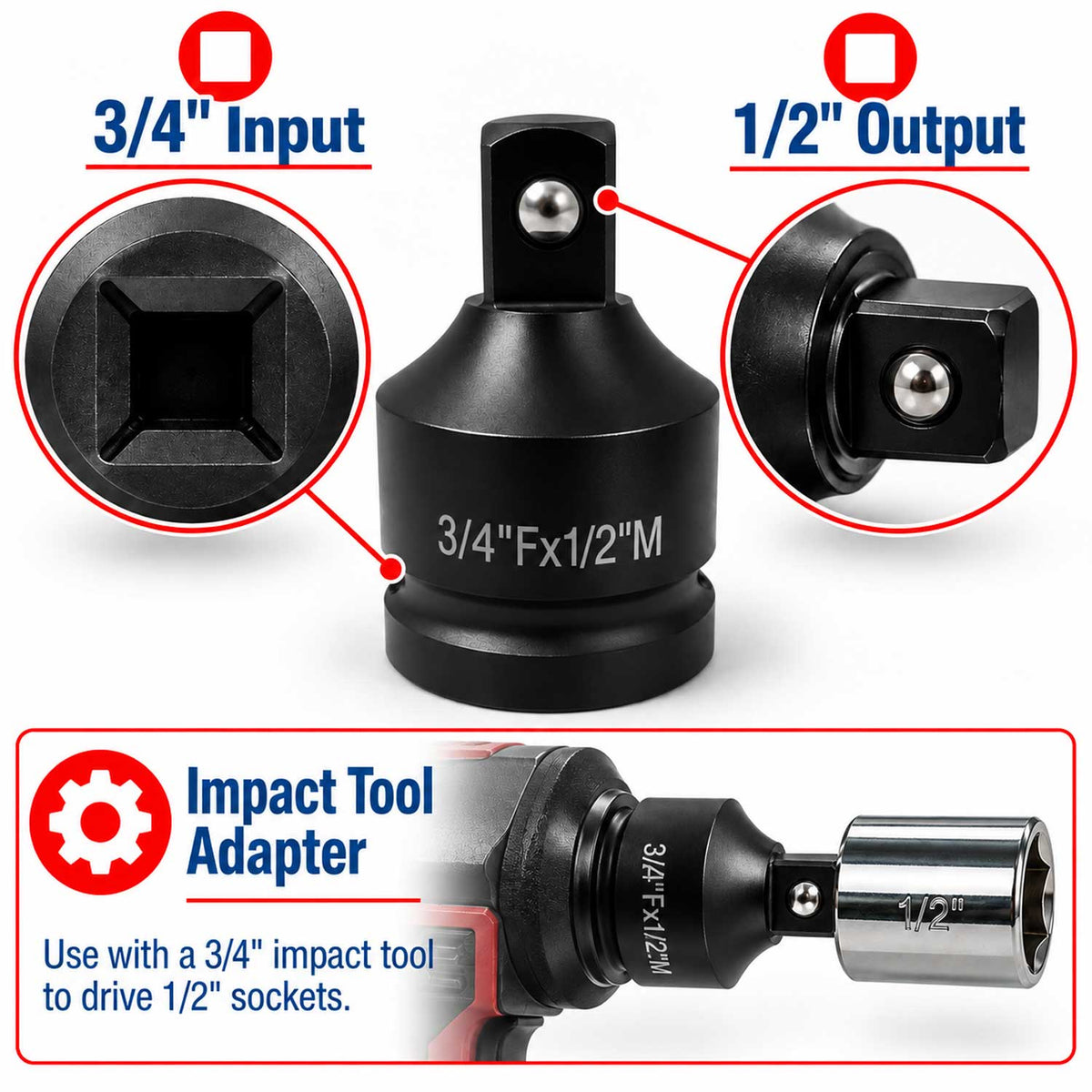 Átalakító adapter 3/4 - 1/2 GEBO TOOLS