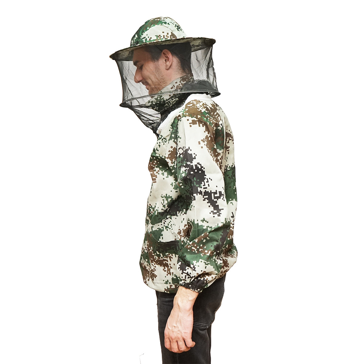 Méhész kabát terepszínű, XL méretben, védőmaszkkal