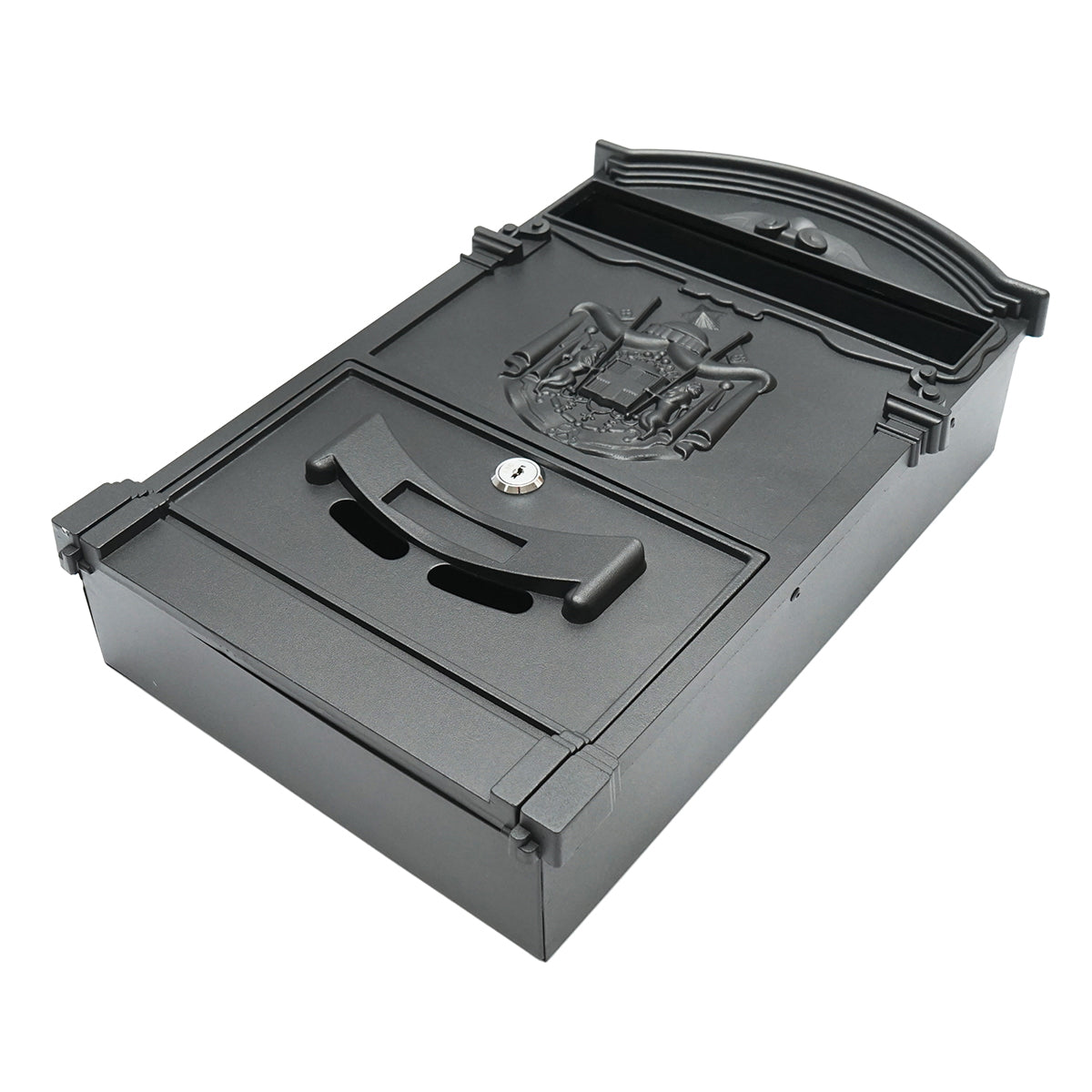 Postaláda everest, fekete antracit 410X260X90mm, 2 kulccsal és rögzítő tartozékokkal