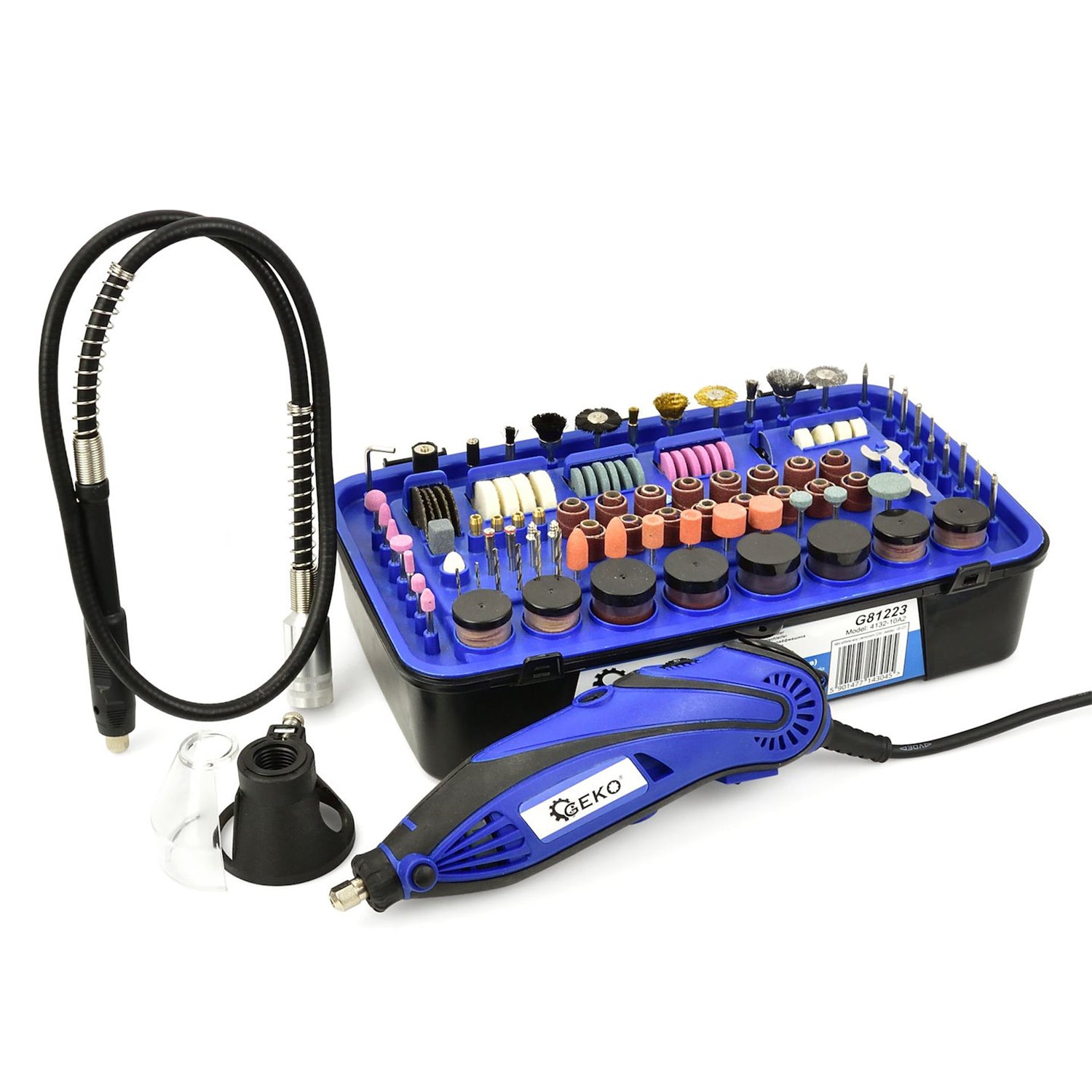 MINI KÉZI CSISZOLÓ KÉSZLET 222 DB 220 V GEKO