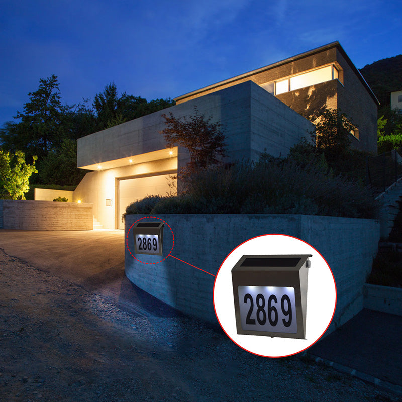 LED lámpa 0,18W, házszám kijelzéssel, 2V/80mA napelemmel és 1,2V/1200mAh akkumulátorral, Breckner Germany