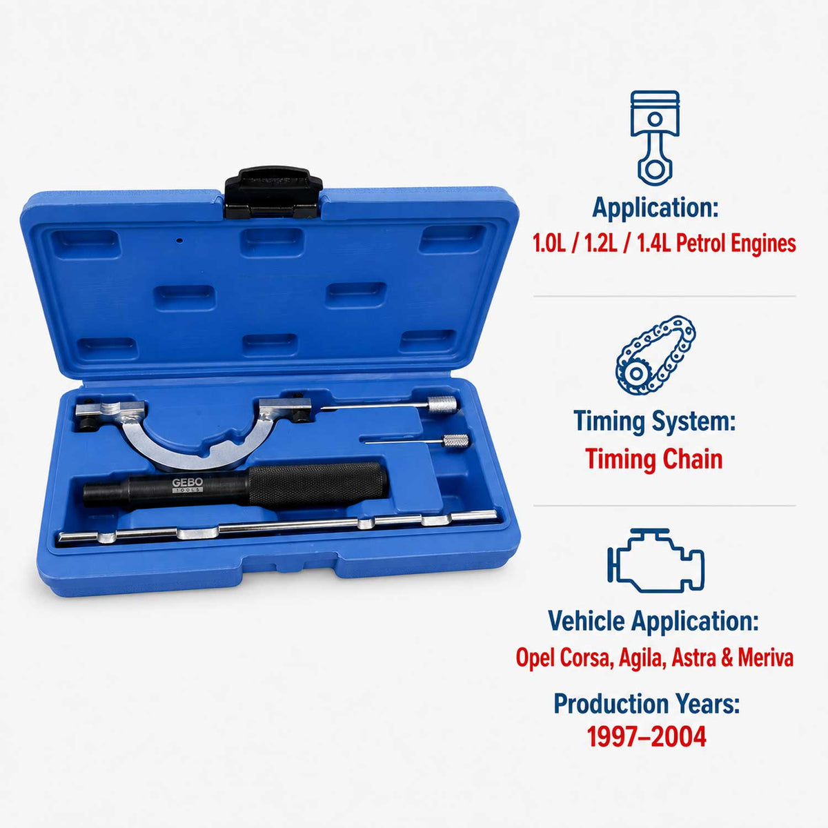 Vezérlésrögzítő készlet OPEL 1.0 1.2 1.4 12V GEBO TOOLS