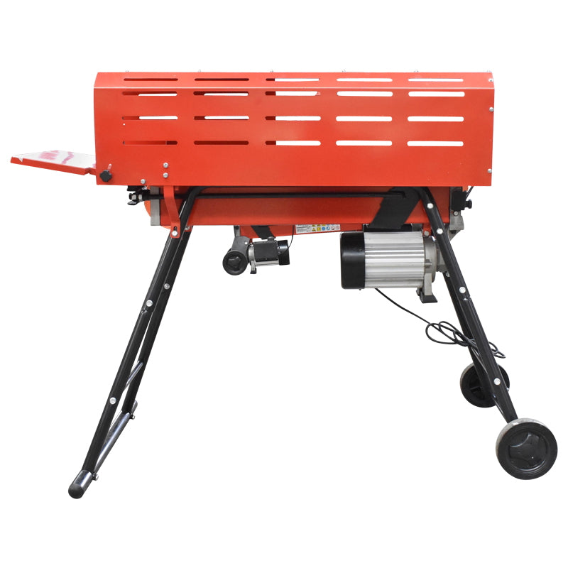 Vízszintes rönkhasító, 7 tonnás, 230 V, 2 kW, állítható magasságú állvánnyal és védelemmel, Breckner Germany