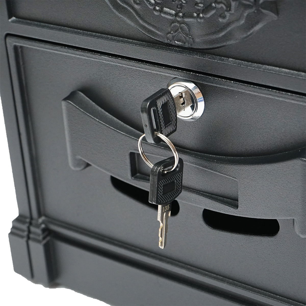 Postaláda everest, fekete antracit 410X260X90mm, 2 kulccsal és rögzítő tartozékokkal