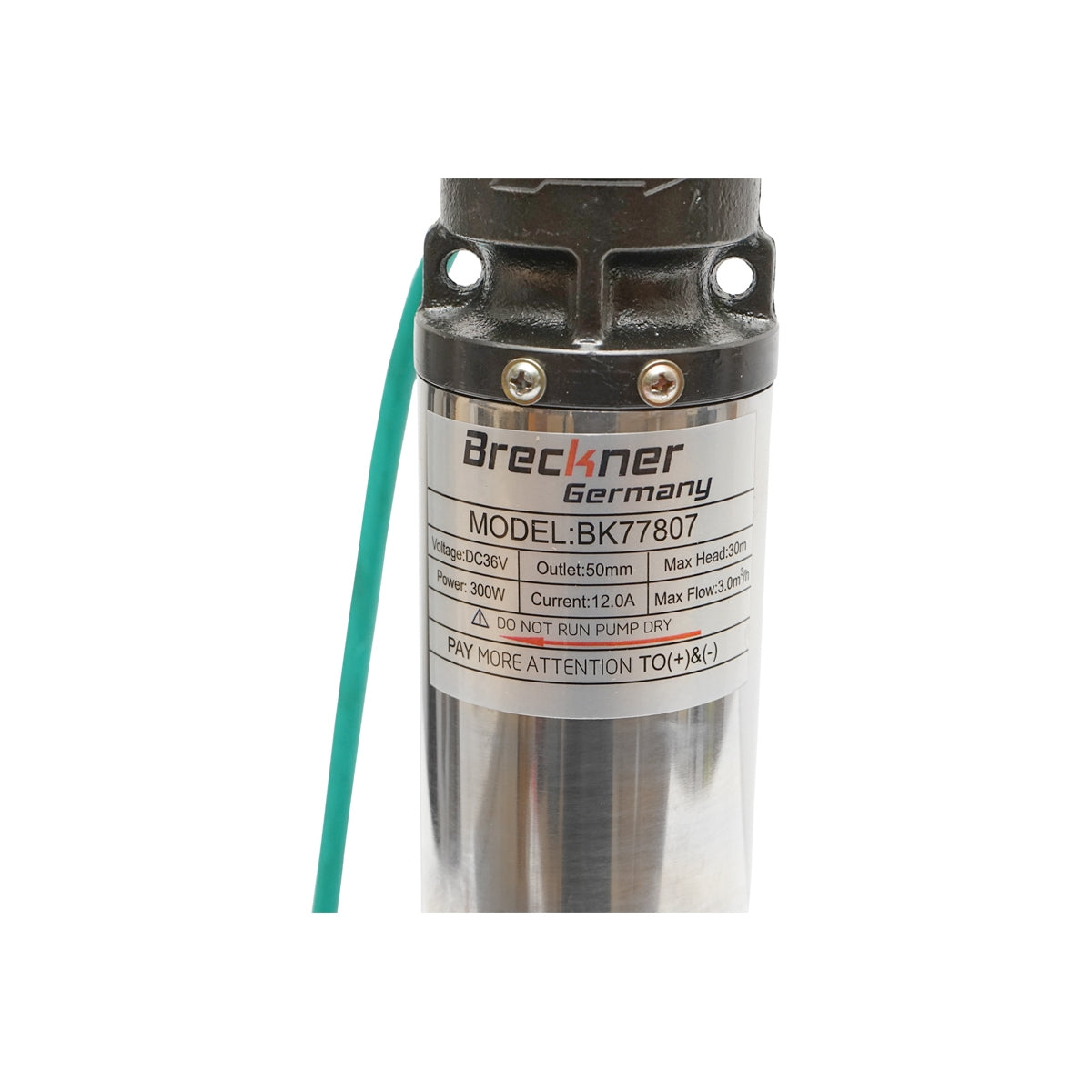 Búvárszivattyú 300W, 36V, 3m3/h, 80mm napelemhez Breckner Germany