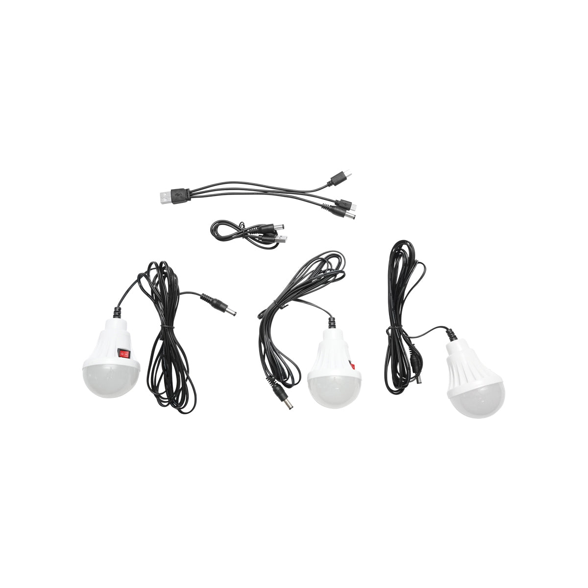 Hordozható LED világítási készlet 3 izzóval/projektorral, napelemmel és 3.7V, 4500 mAh akkumulátorral, horgászathoz, kempingezéshez, GD-8080