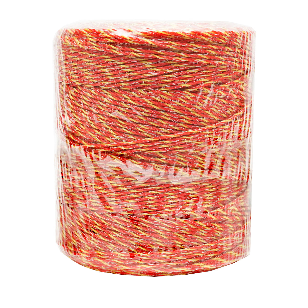 Elektromos kerítés dróttekercs, sárga-piros, 2 mm átmérő, 6×0,15 mm rozsdamentes acél betéttel, 500 m, Breckner Germany