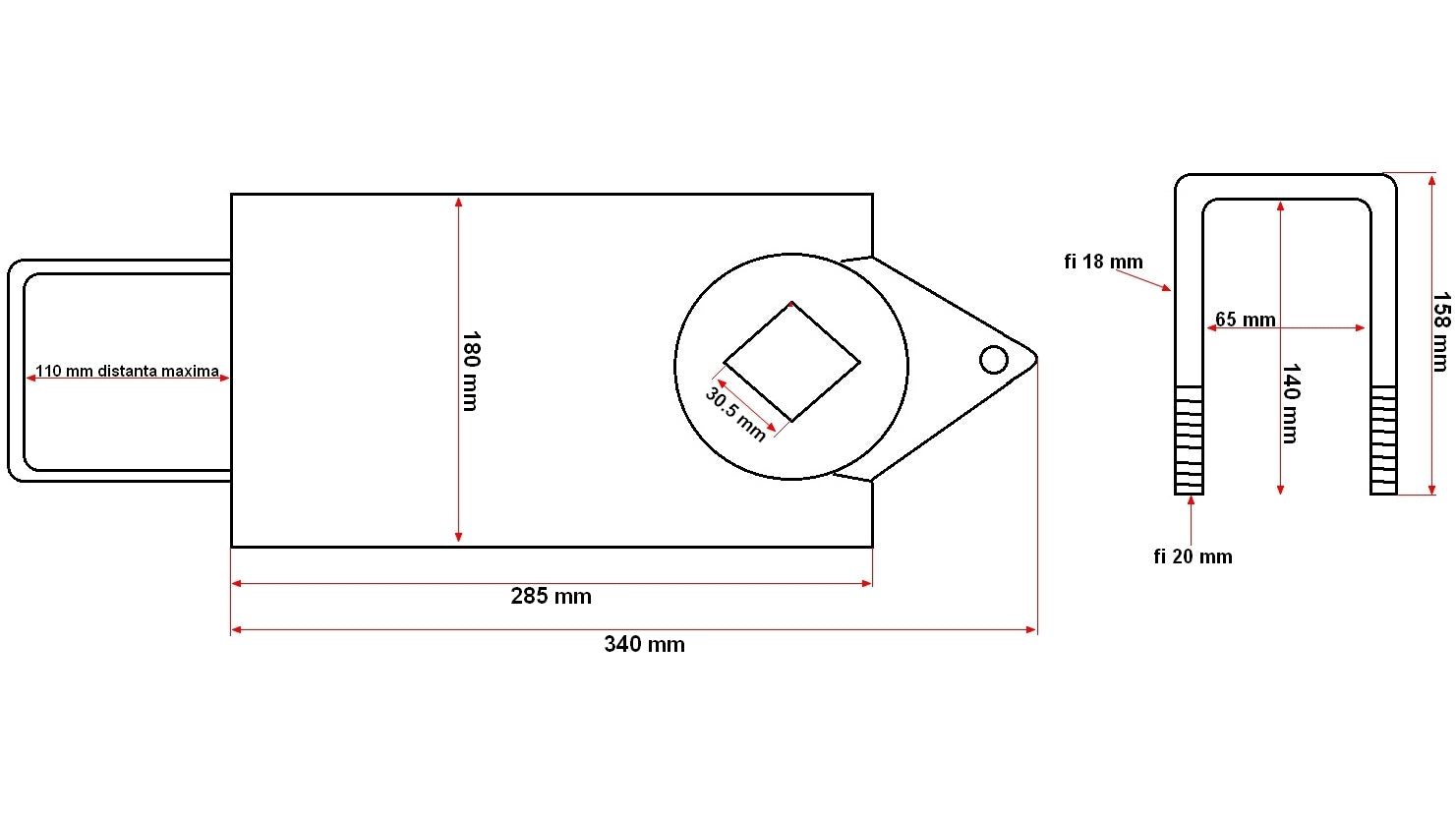 Tárcsacsapágy tartóbak és bilincs ST491 csapágyházhoz