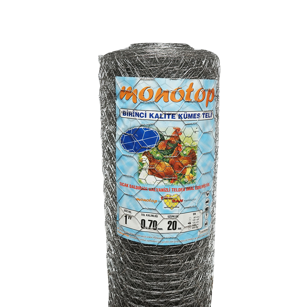 Fonott kerítésháló, horganyzott, hossz: 20 m, magasság: 120 cm, 25 mm szemméret, elkerítéshez