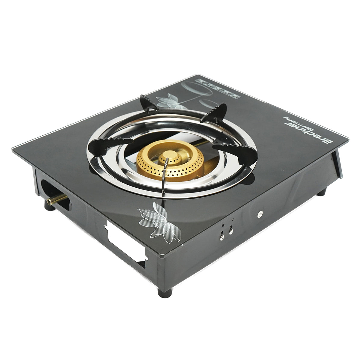 Tűzhely, öntöttvas egy égős 2.5KW, edzett üveg 400x300x90mm Breckner Germany