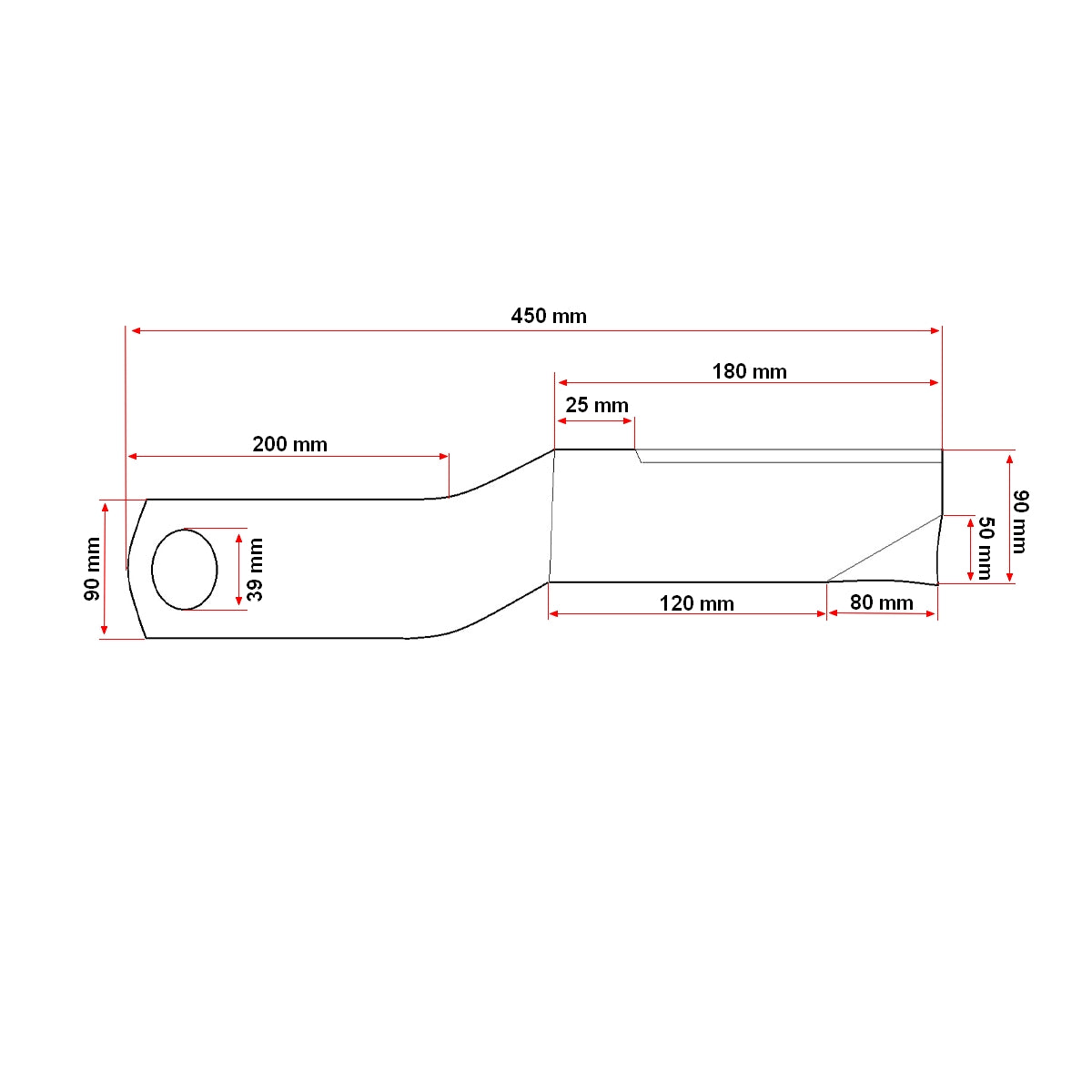 Szárzúzó kés Breckner Germany TB84 9GX-1.5 és TB86 9GX-3.0 géphez, 450 mm