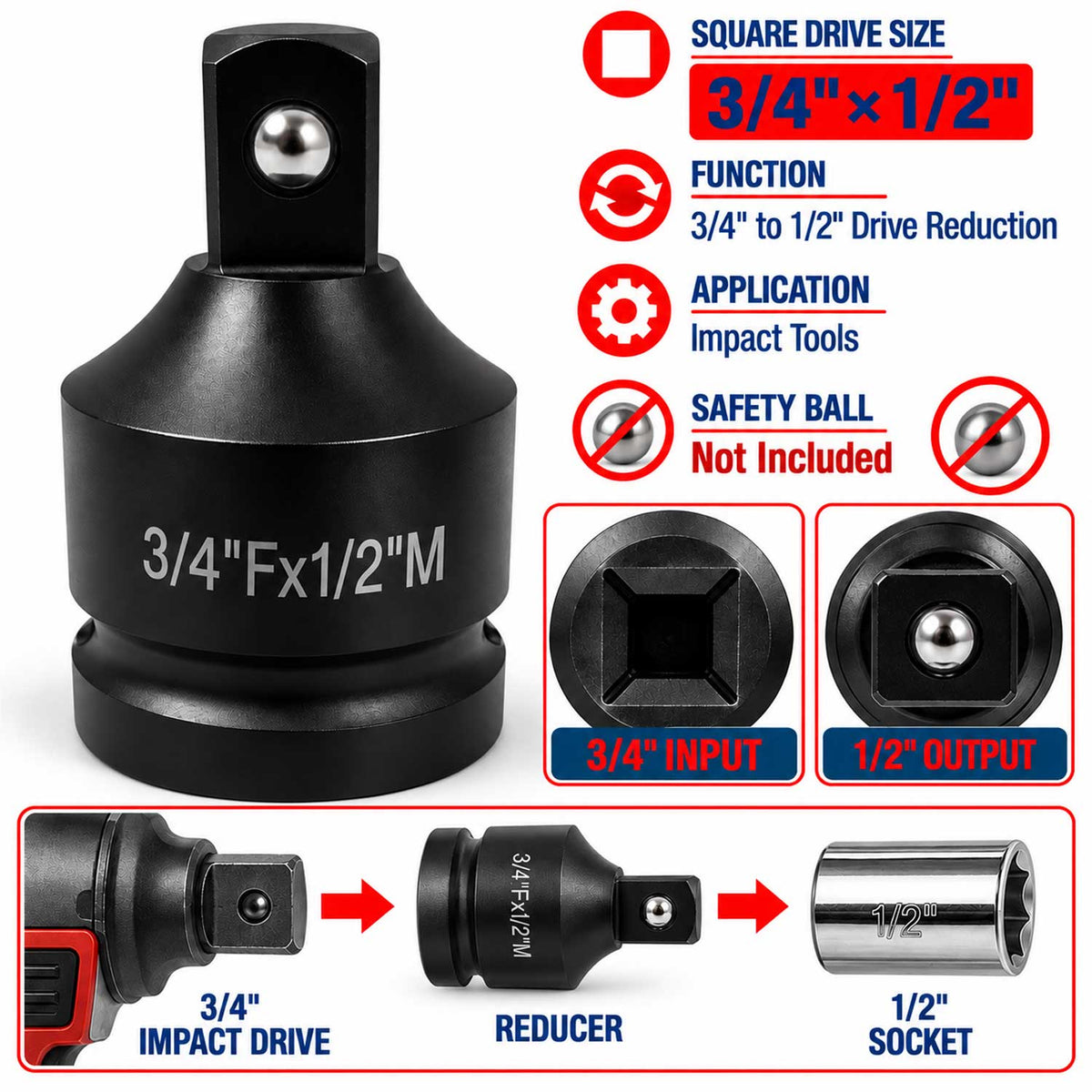 Átalakító adapter 3/4 - 1/2 GEBO TOOLS