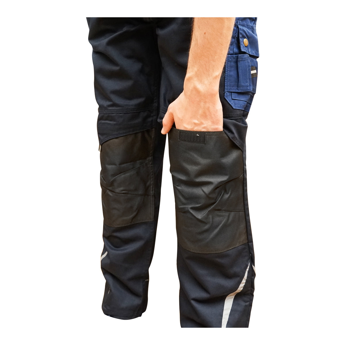 Munkanadrág poliészter és pamut keverékből, sötétkék (navy), XL méret, Breckner Germany