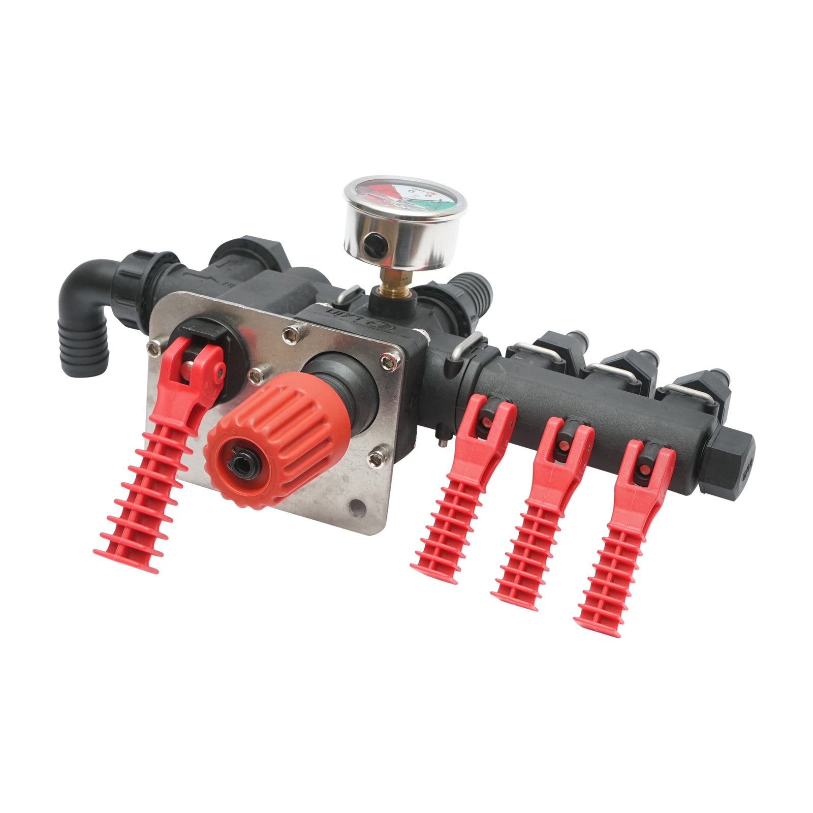 Permetező szakaszoló, 3 szelepes, manométerrel