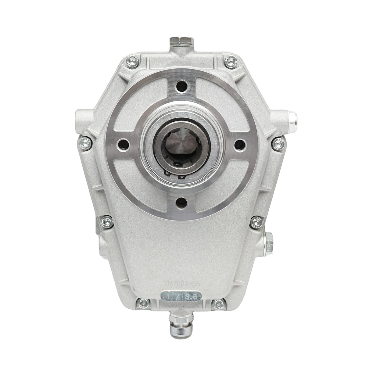 Fordulatszám-növelő alumíniumból, KM7004, anya típus, szabványos traktor tengelyprofilhoz, Z=6, 1 3/8", DIN 9611, szorítással