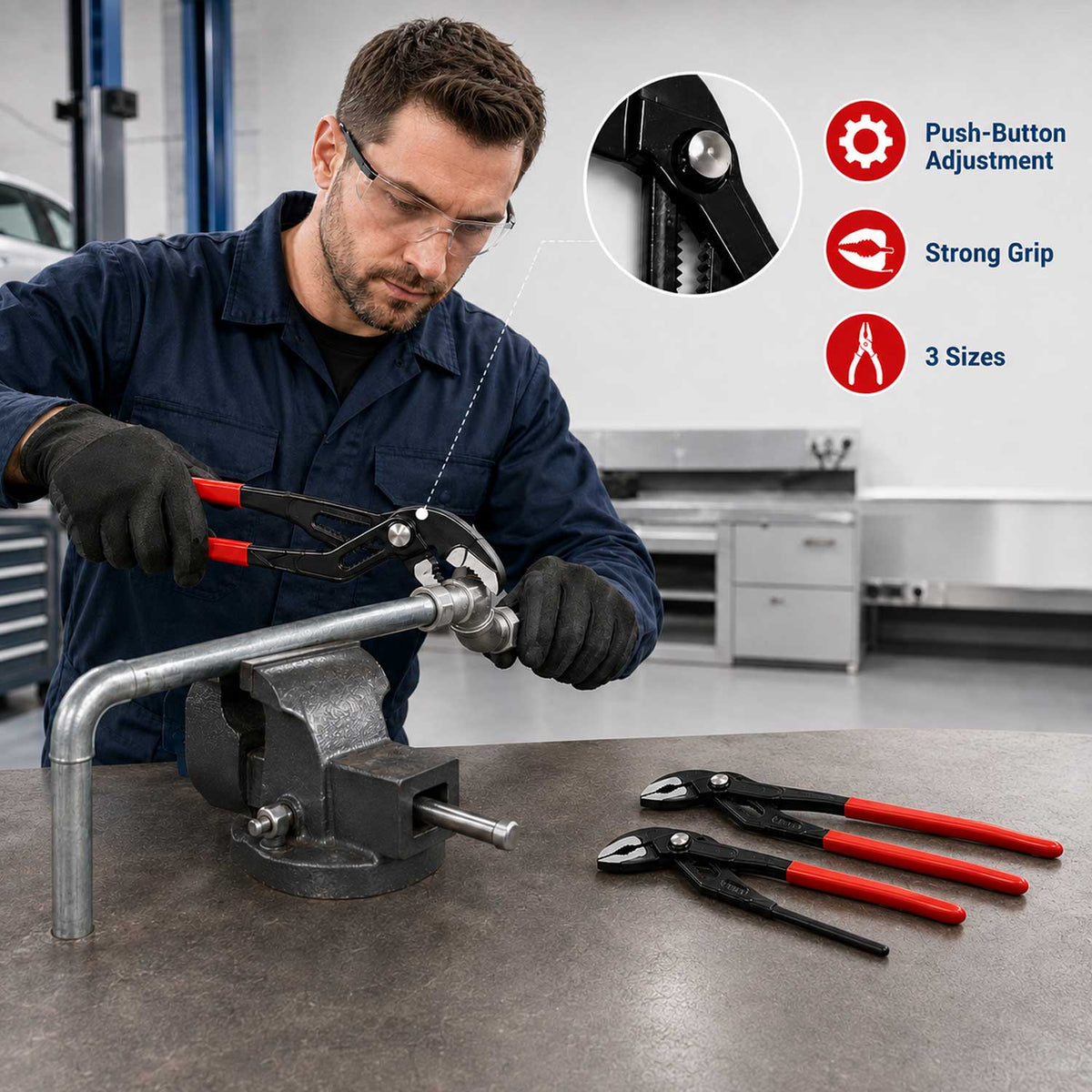 Vízpumpa (papagáj) fogó készlet 3 db GEBO TOOLS