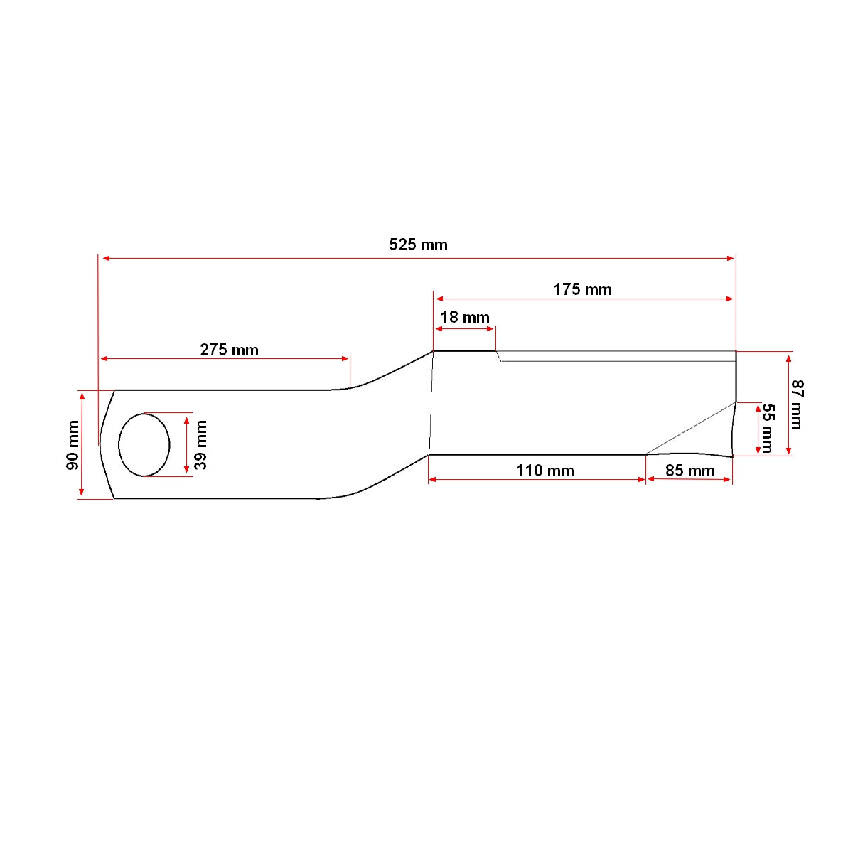 Szárzúzó kés Breckner Germany TB85 9GX-1.8 géphez, 530 mm