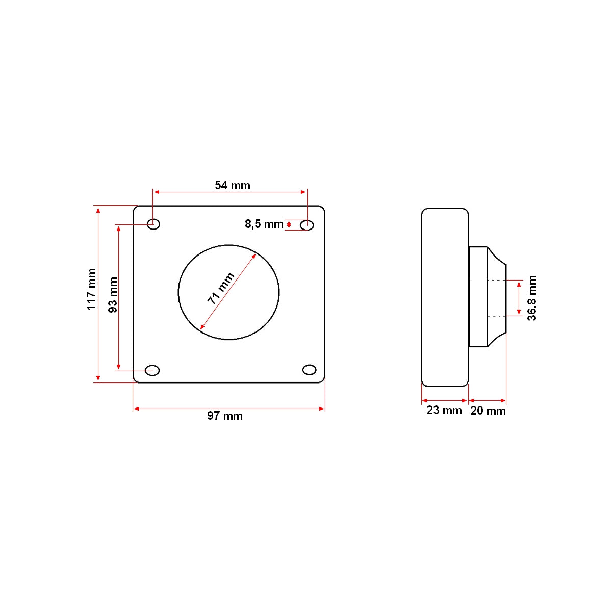 Talajlazító henger csapágy ház (csapágy nélkül), kompatibilis 6306-os csapággyal