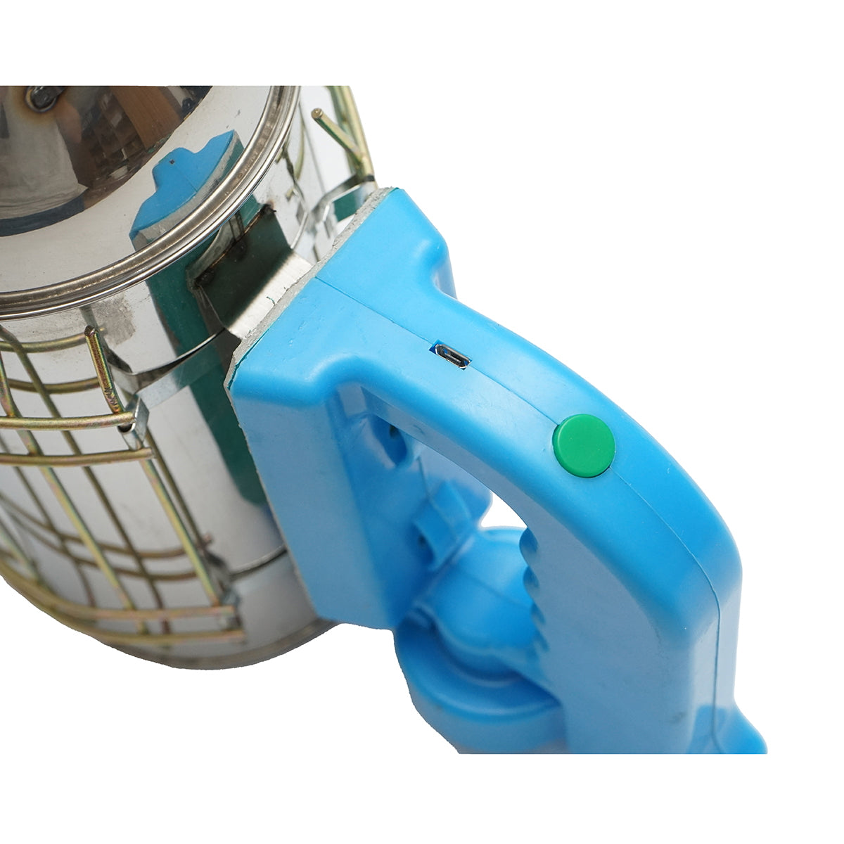 Elektromos méhészeti füstölő, rozsdamentes acélból, hővédő hengerrel, USB-s töltéssel, 190 mm