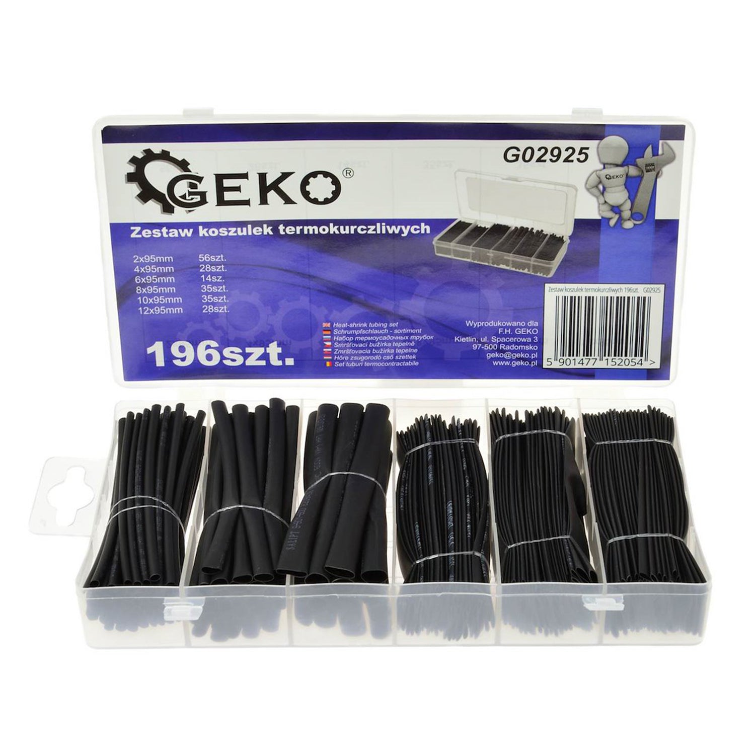 FEKETE ZSUGORCSŐ KÉSZLET 6 MÉRET 196 DB GEKO