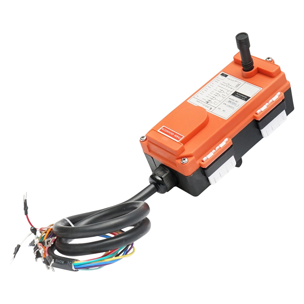 VEZETÉK NÉLKÜLI IPARI TÁVIRÁNYÍTÓ 6 VEZÉRLŐGOMBBAL AC 220V ÉS VÍZVÉDELEMMEL BRECKNER GERMANY