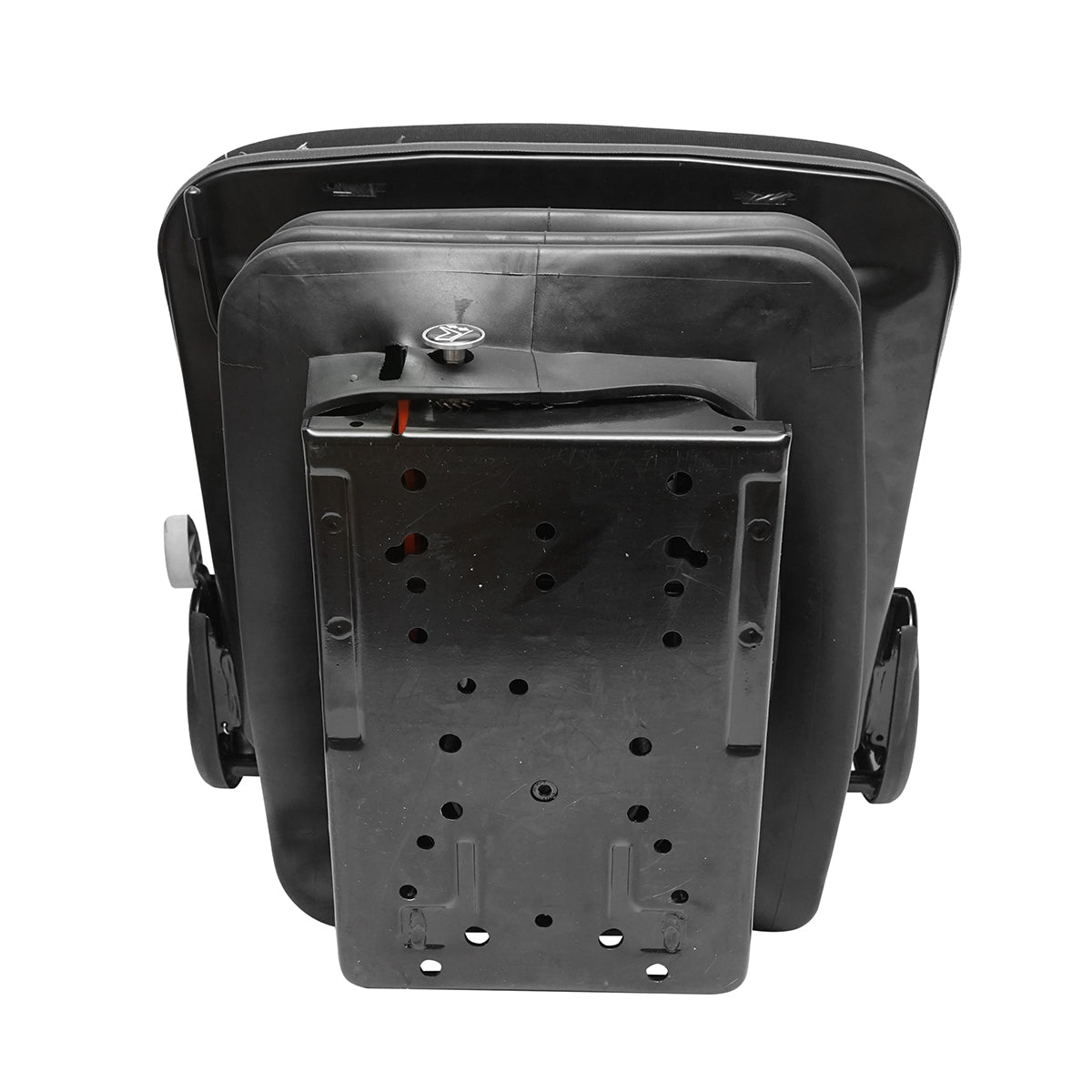 Fekete traktorülés, állítható, kartámasszal, fejtámlával és légpárnás felfüggesztéssel (12–24 V)