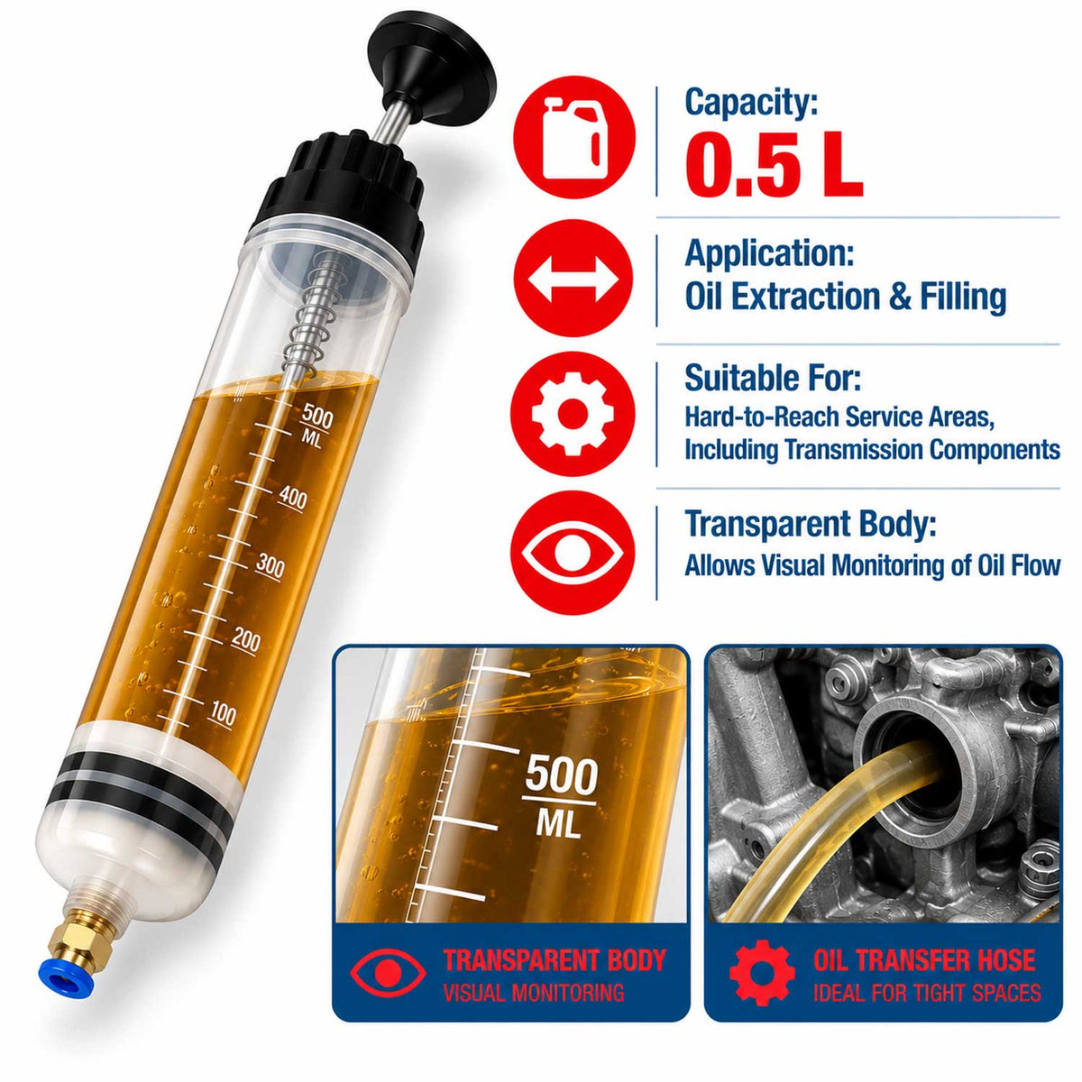Kézi olajpumpa 0.5 l GEBO TOOLS