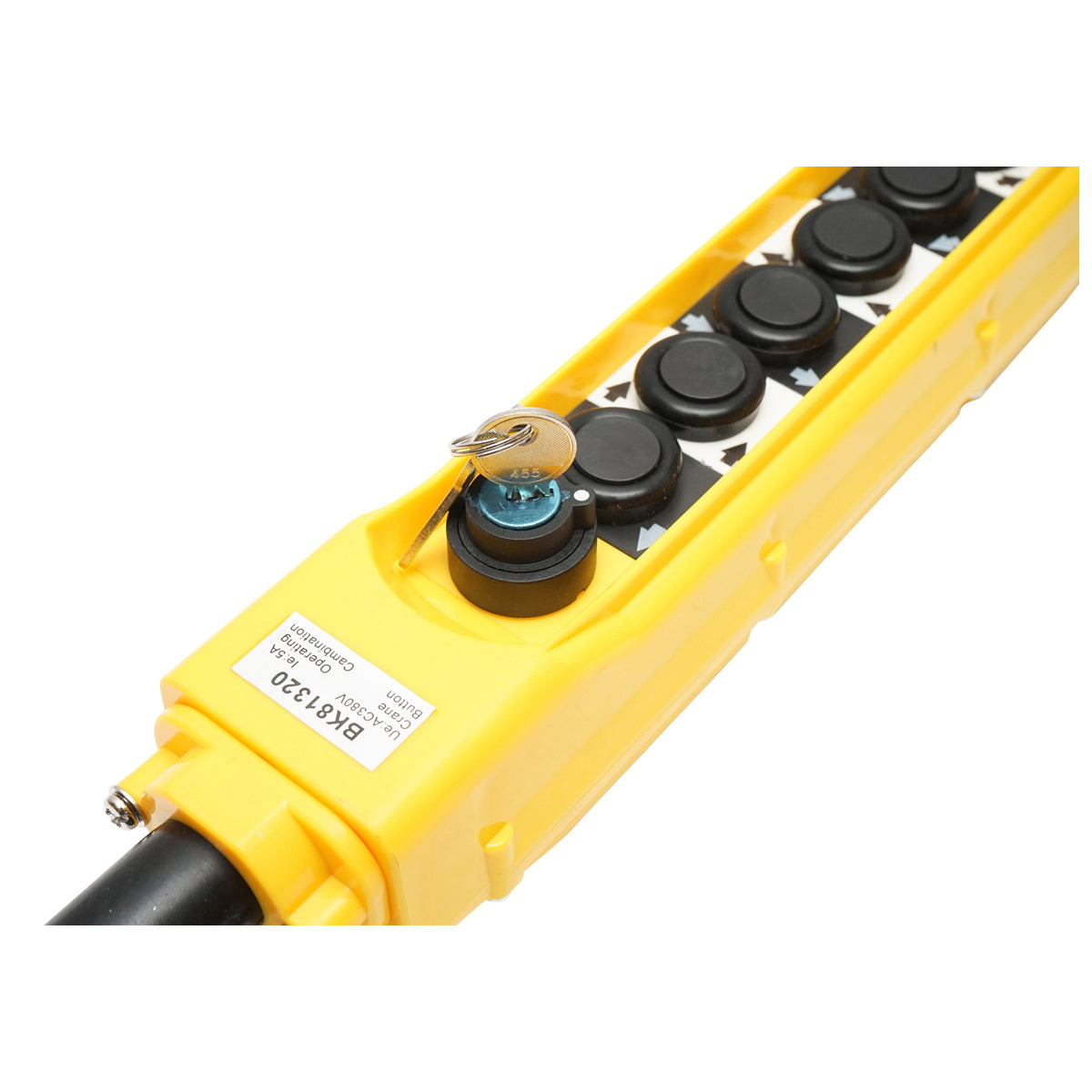 Ipari távirányító, 6 vezérléssel és kulcsos főkapcsolóval, 380V, Breckner Germany