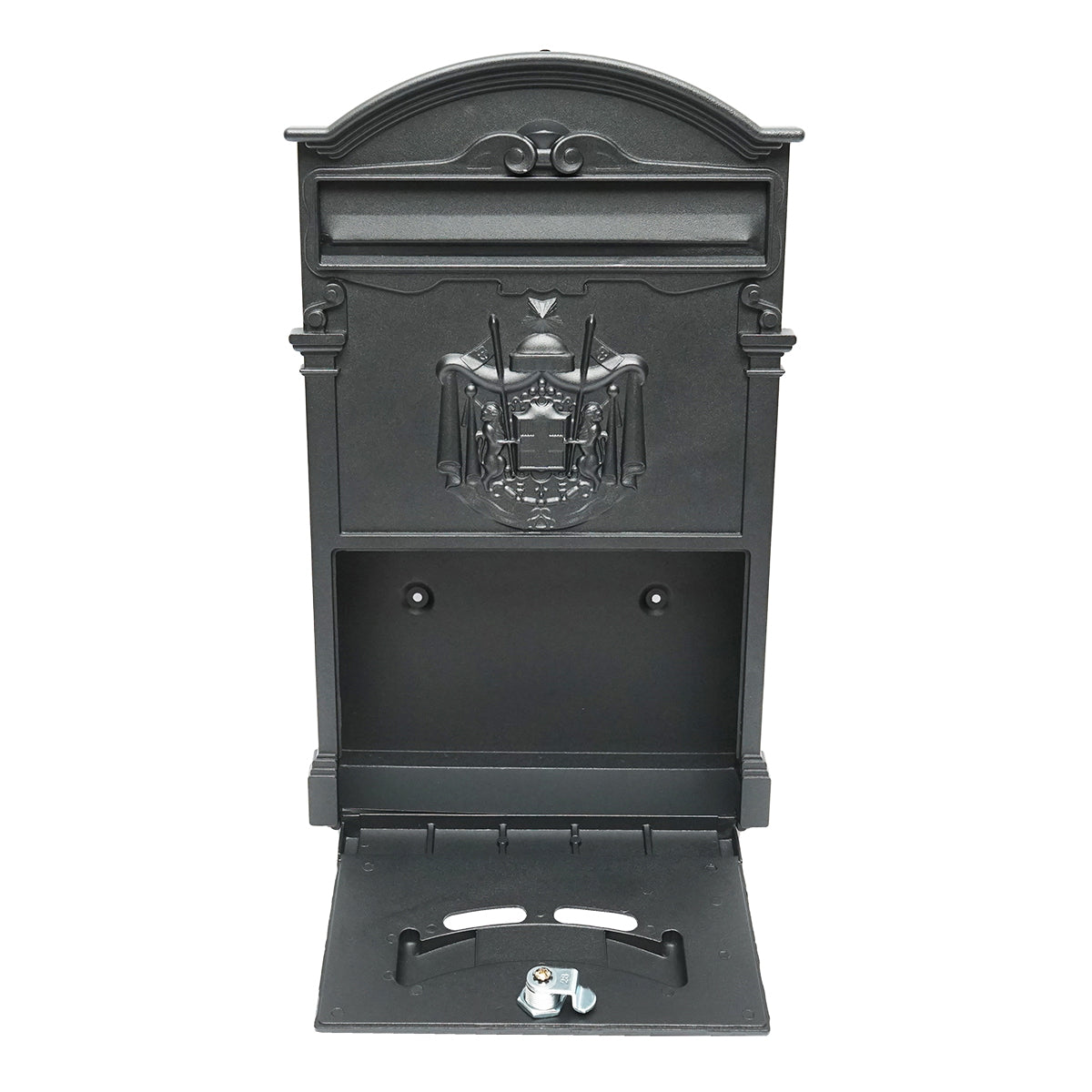 Postaláda everest, fekete antracit 410X260X90mm, 2 kulccsal és rögzítő tartozékokkal