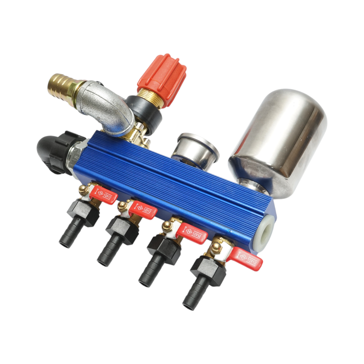 4-utas osztóegység nyomásmérővel permetezőgéphez