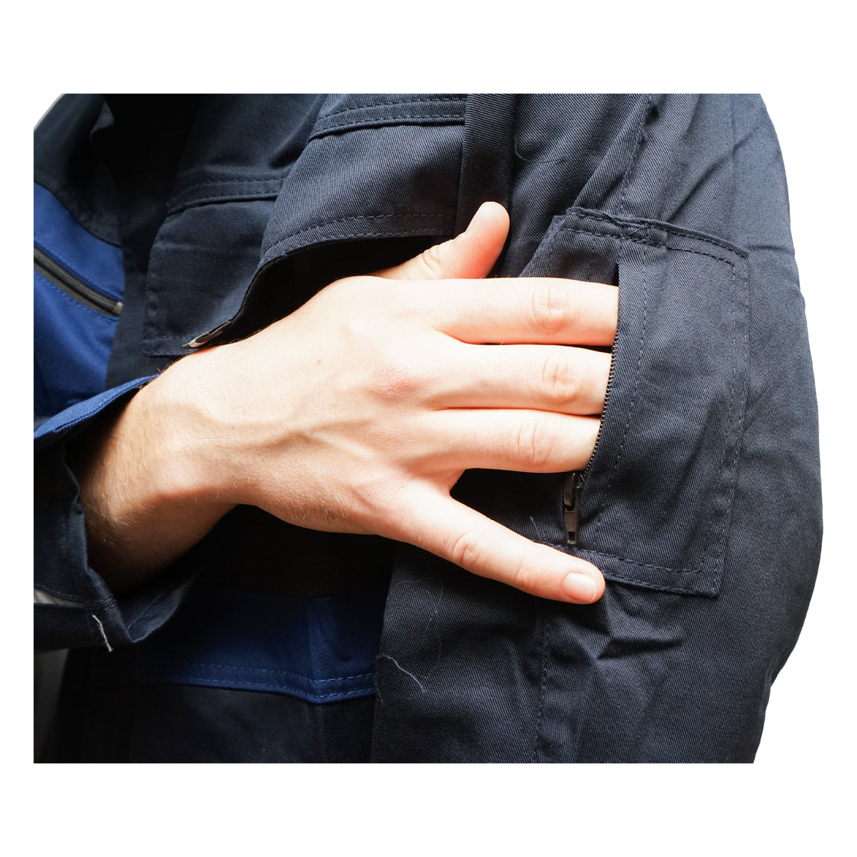 Munkadzseki poliészter és pamut keverékből, sötétkék (navy), M méret, Breckner Germany