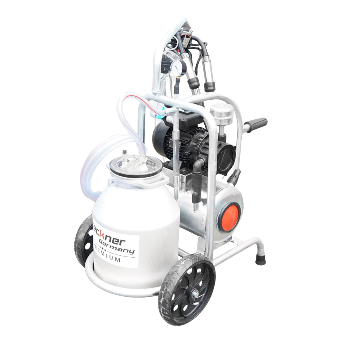 Tehénfejő gép 160 cc gyűjtőegységgel, horganyzott vázzal, 30 literes alumínium tartállyal, 1 állásos, Breckner Germany