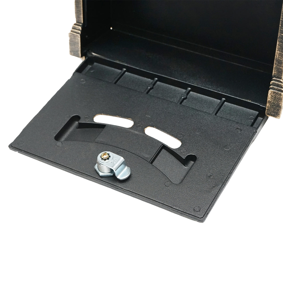 Antik aranyozott postaláda 410X260X90mm 2 kulccsal, rögzítő tartozékokkal