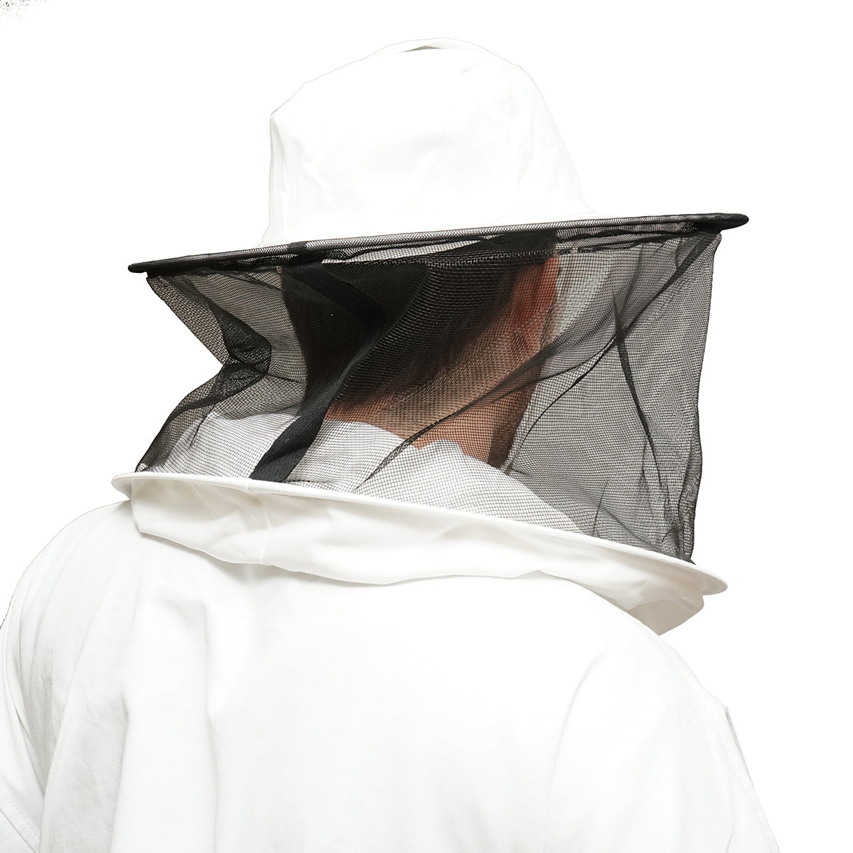 Fehér méhész kabát XL méretben, védőmaszkkal