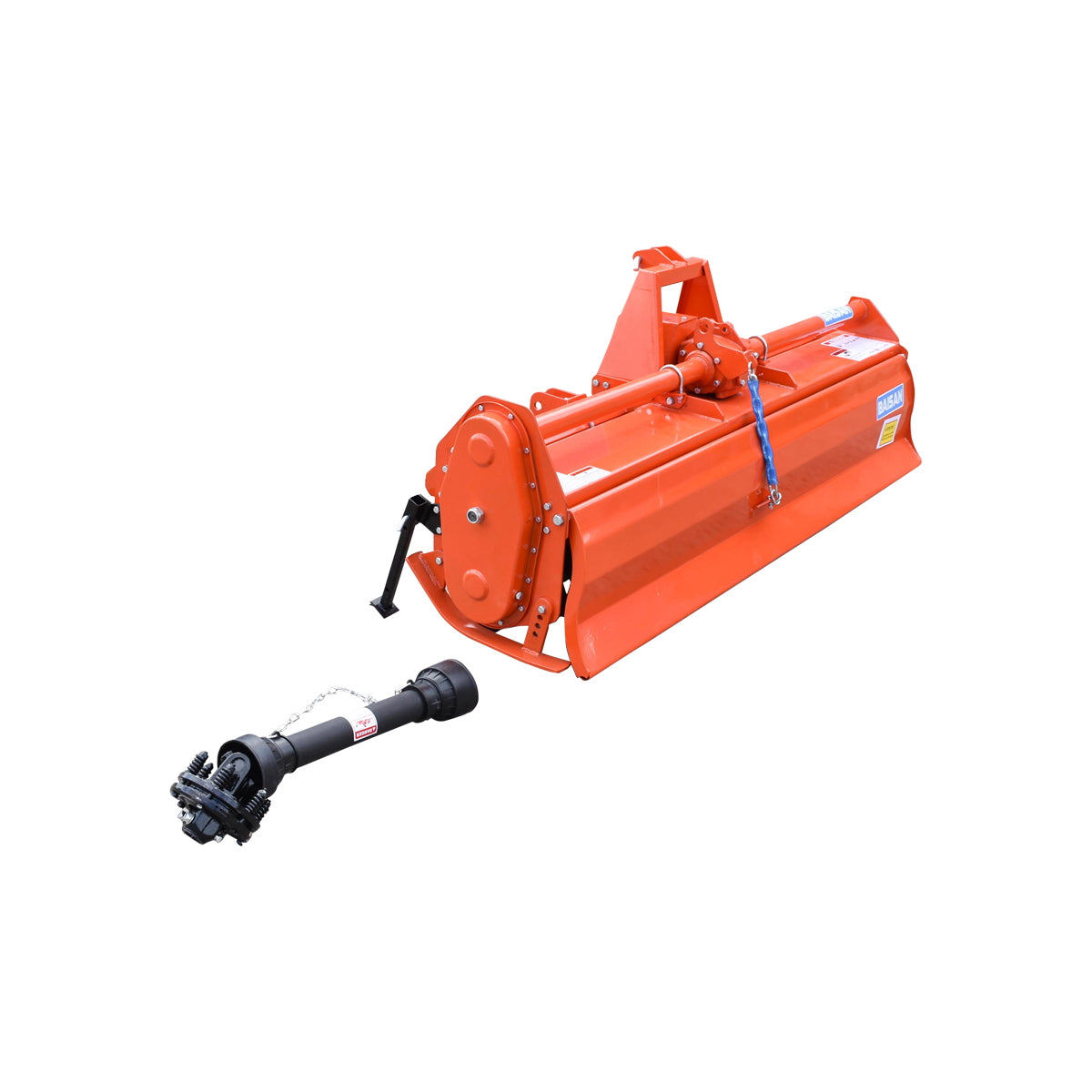 TS81 szárzúzó hárompontos felfüggesztéssel, kardánnal, 55–75 LE szükséglet, 2 m munkaszélesség, 12–16 cm mélység, 54 késsel, Baisan