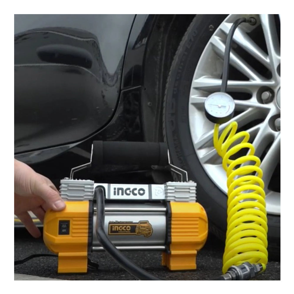 HORDOZHATÓ ELEKTROMOS GÉPJÁRMŰ KOMPRESSZOR 2 HENGERREL 12V INGCO