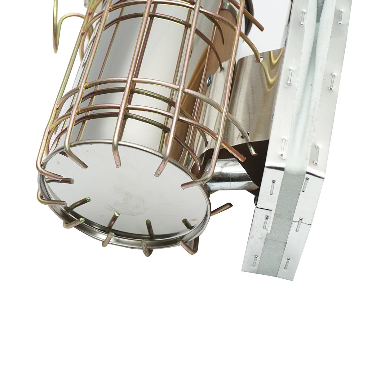 Méhészeti füstölő, hővédő hengerrel és bőrfújtatóval, 160 mm, rozsdamentes acél
